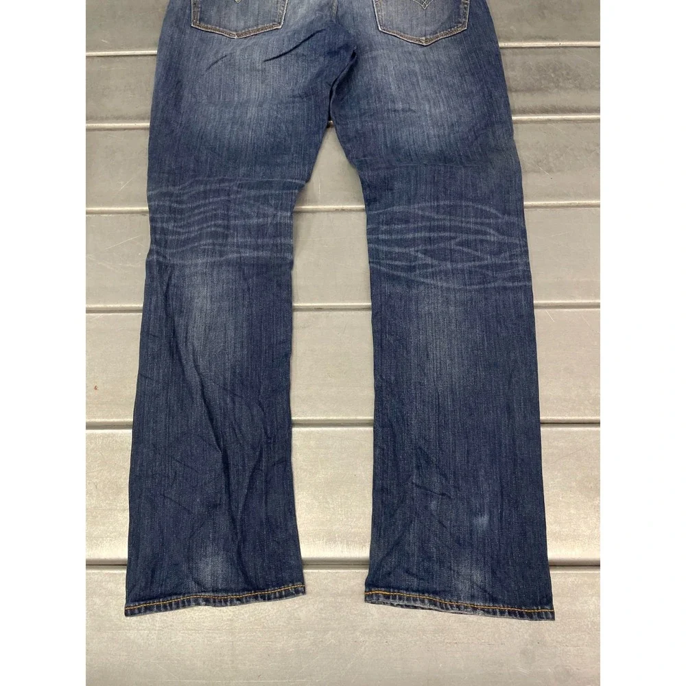 Levis 511 Jeans Mens 36X32 Blue Medium Dark‎ Wash Denim Slim Straight Fit Faded